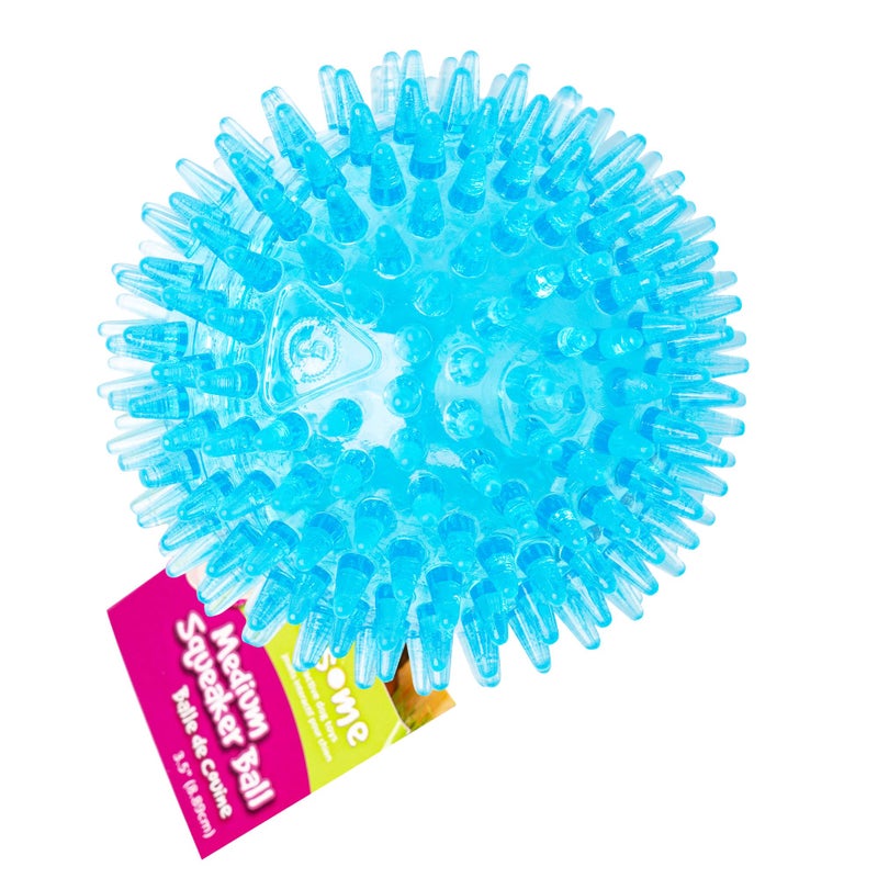 Gnawsome Medium Squeaker Ball Dog Toy, Medium 3.5", Colors will vary, All Breed Sizes - Image 1